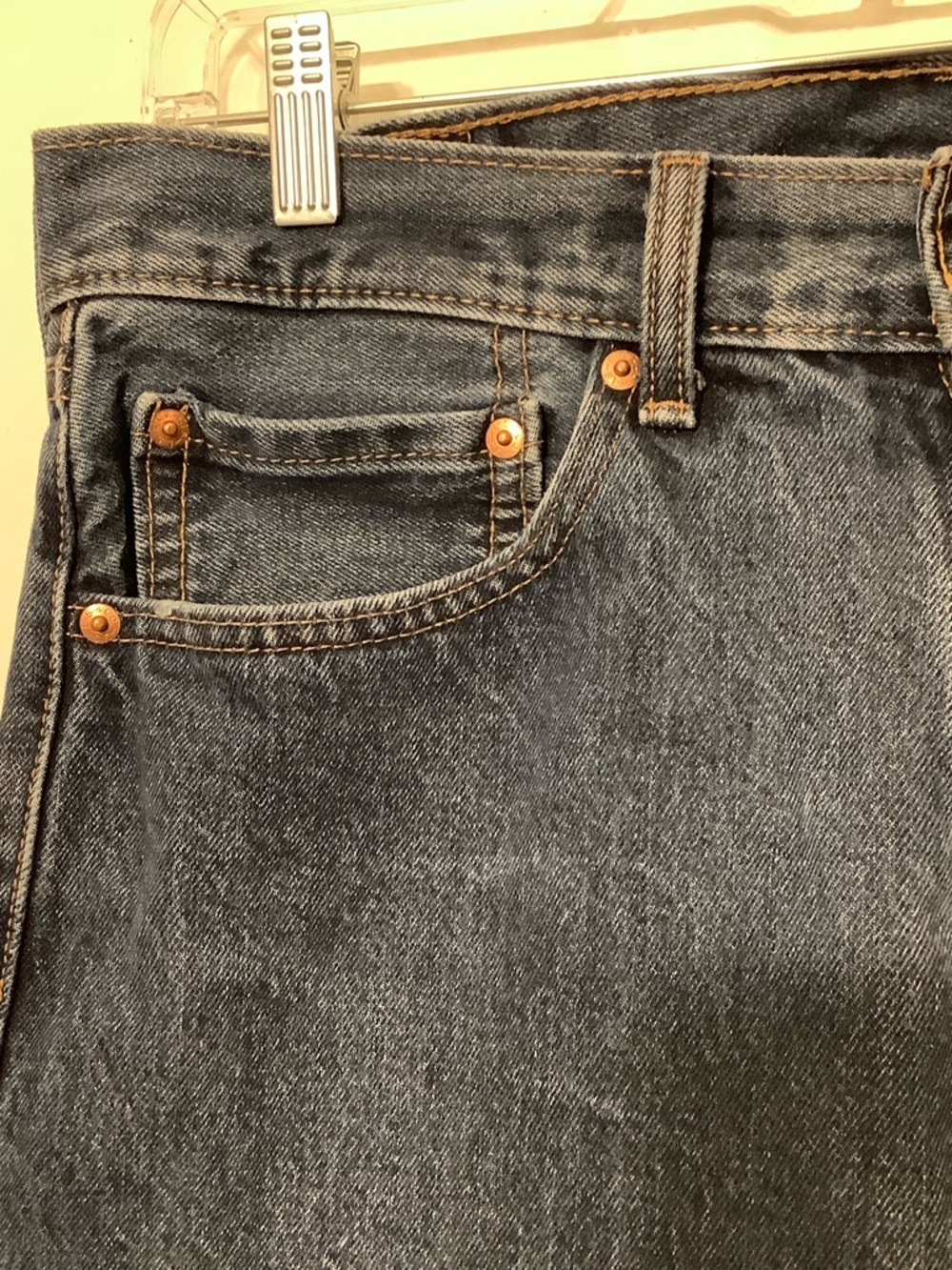 Levi's 505 Men's Dark Blue Relaxed Straight Jeans - Picture 3 of 6
